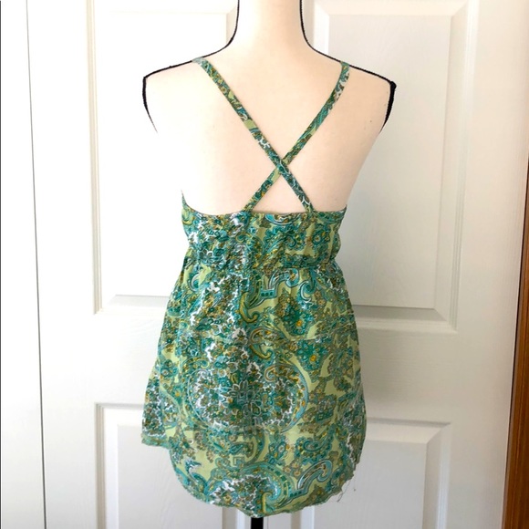 Mossimo Womens Vneck Cotton Paisley Tank Medium - Picture 4 of 6